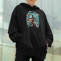 Blusa Moletom Canguru Esqueleto de Água e Peixes