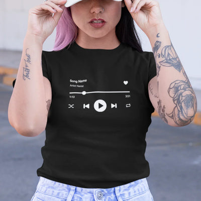 Camiseta Feminina Player de Música Play Pausa