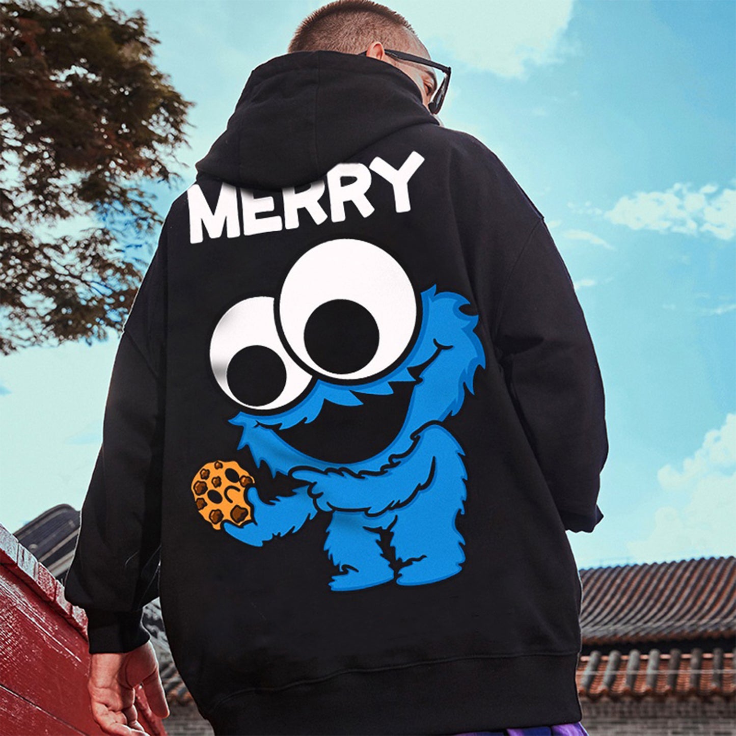 Moletom Canguru Merry Cookie Monster