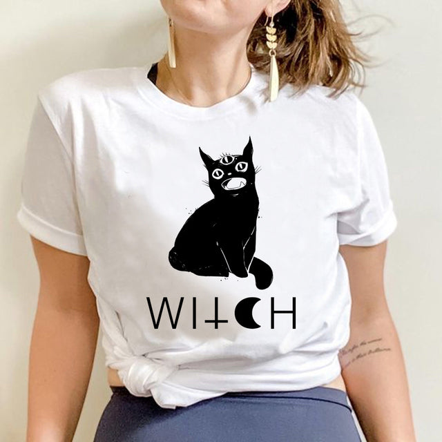 Camiseta Básica Witch Cat