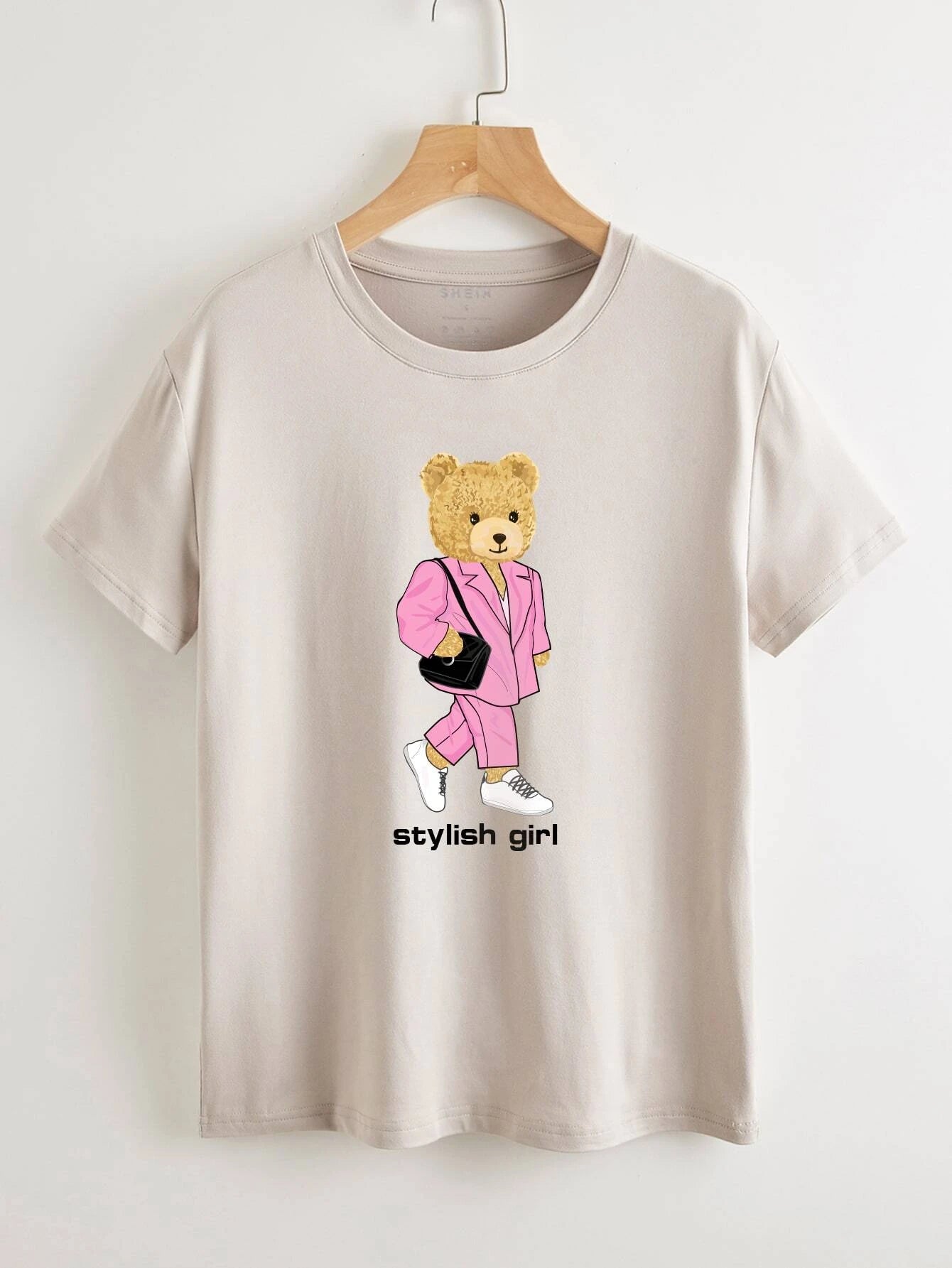 Camiseta Feminina Teddy Bear Stylish Girl