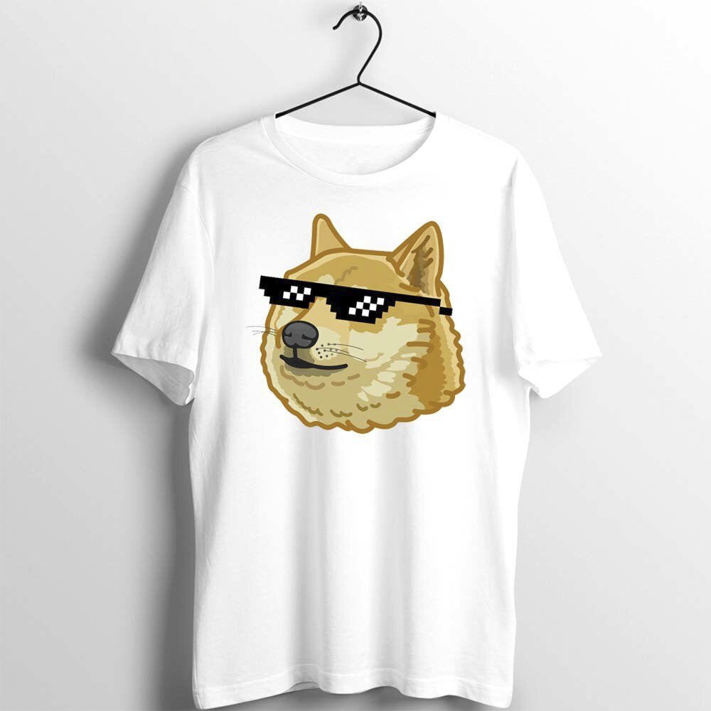 Camiseta Básica Unissex Dog Meme Sunglasses