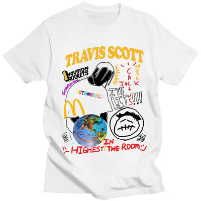 Camiseta Básica Unissex Travis Scott Singles Rapper Music
