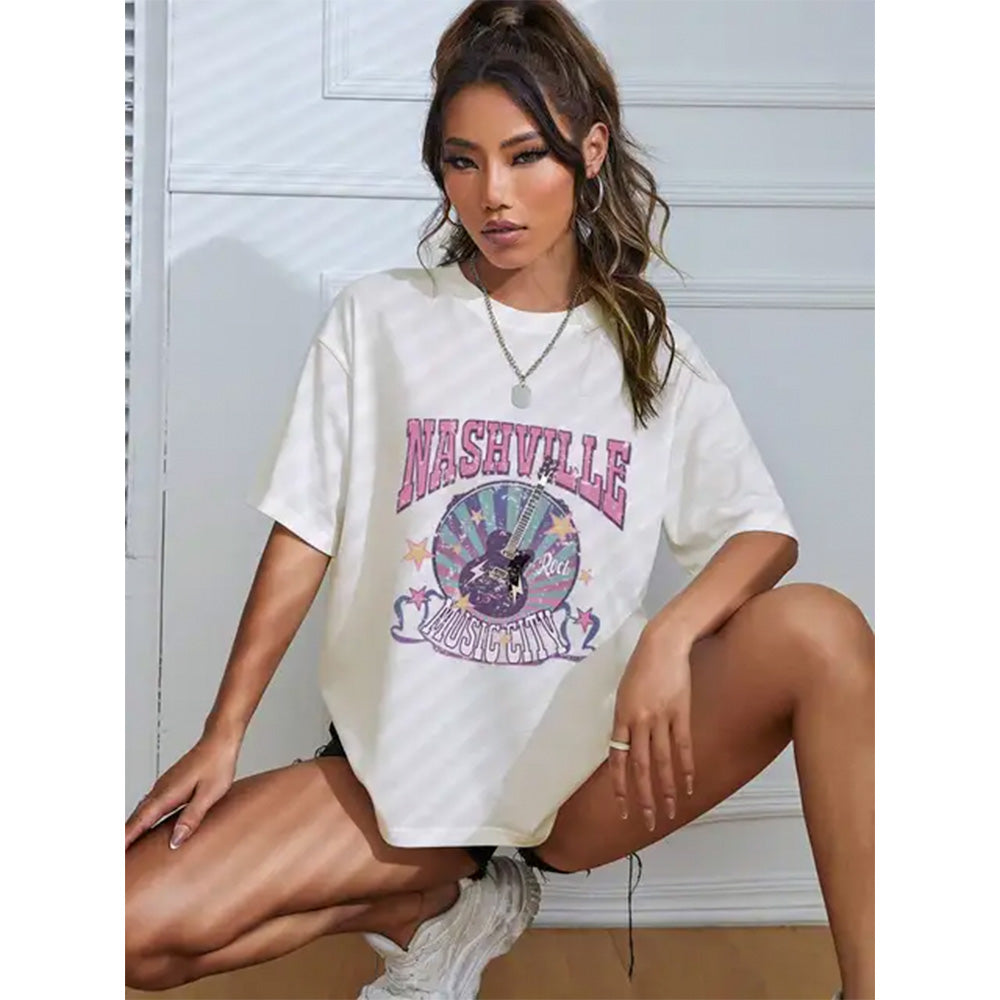 Camiseta Feminina Nashville Rock Music City