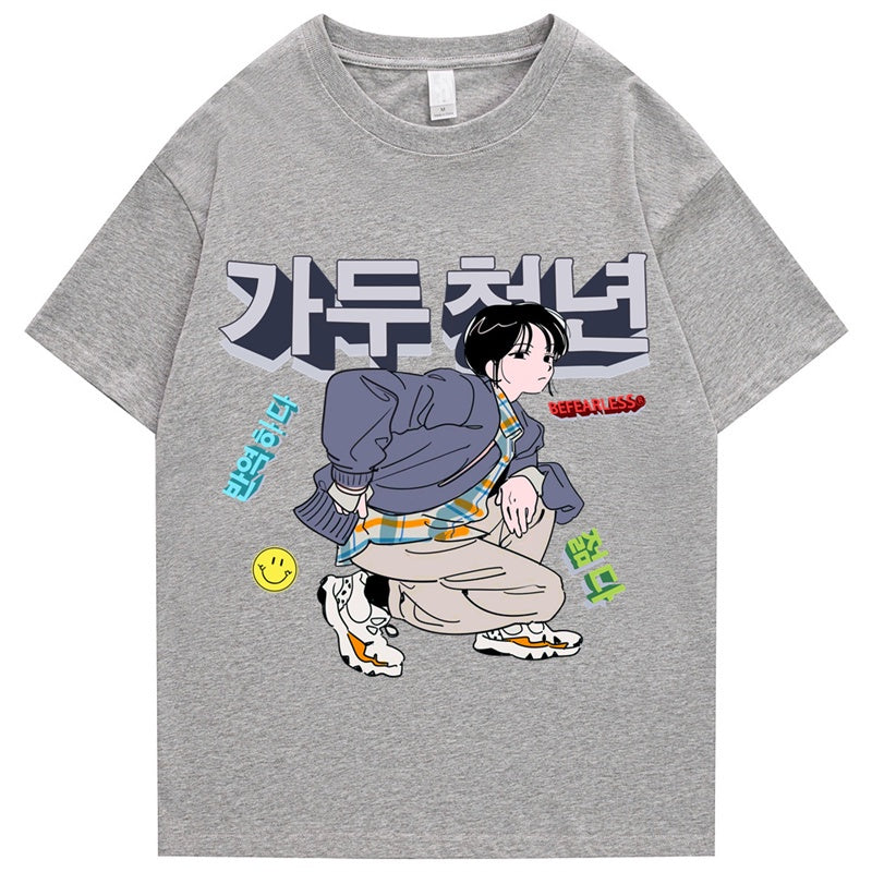 Camiseta Básica Unissex Be Fearless Girl Korean