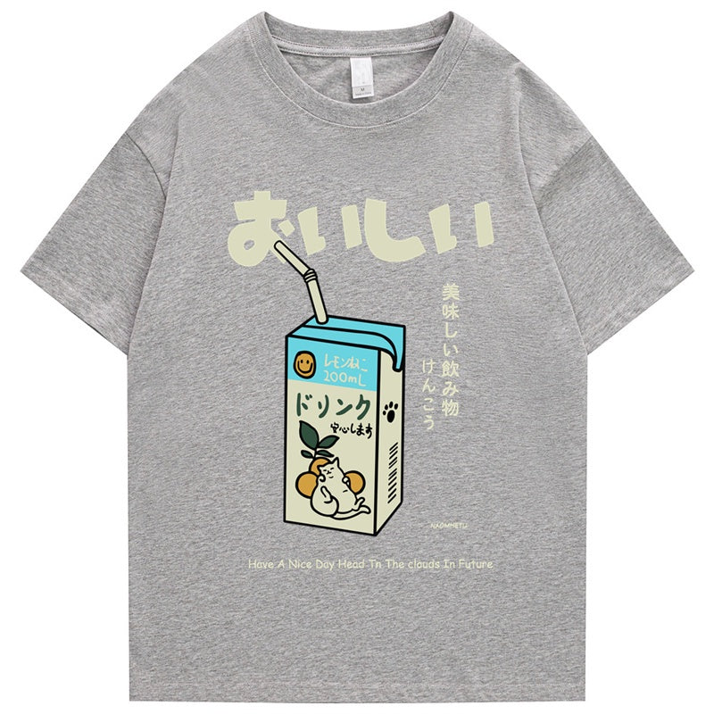 Camiseta Básica Unissex Lemon Juice Cute Japan
