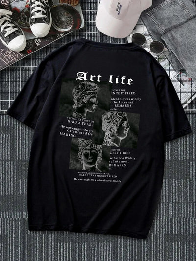 Camiseta Masculina Estatueta Art Life Arte Street