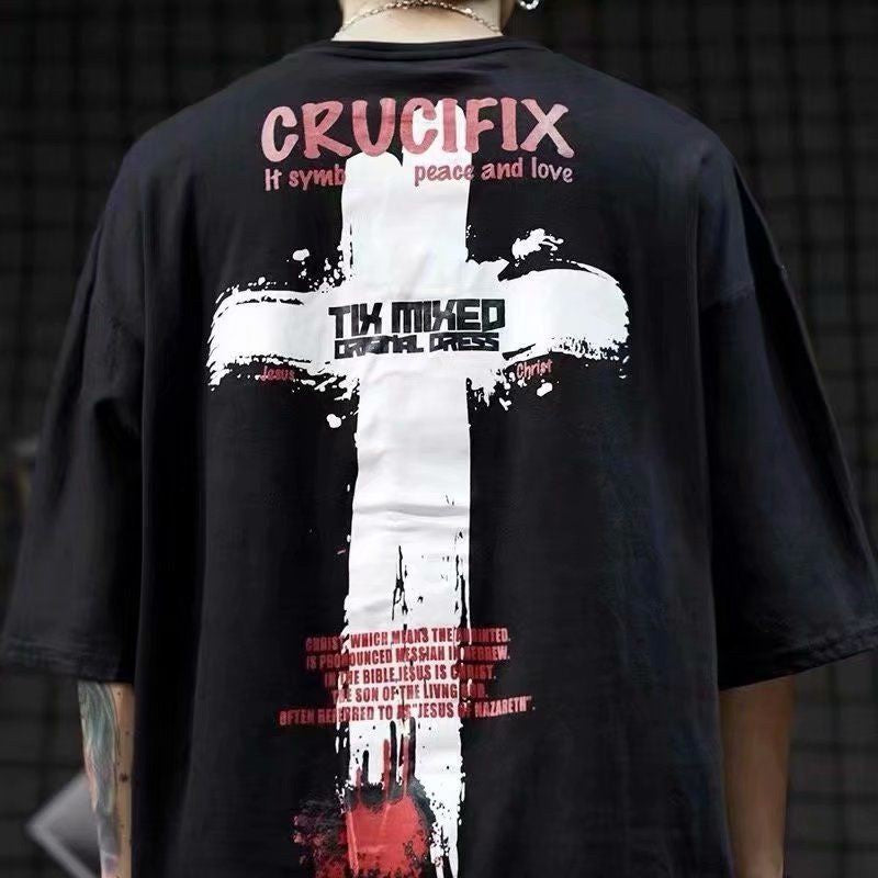Camiseta Básica Crucifix Peace and Love