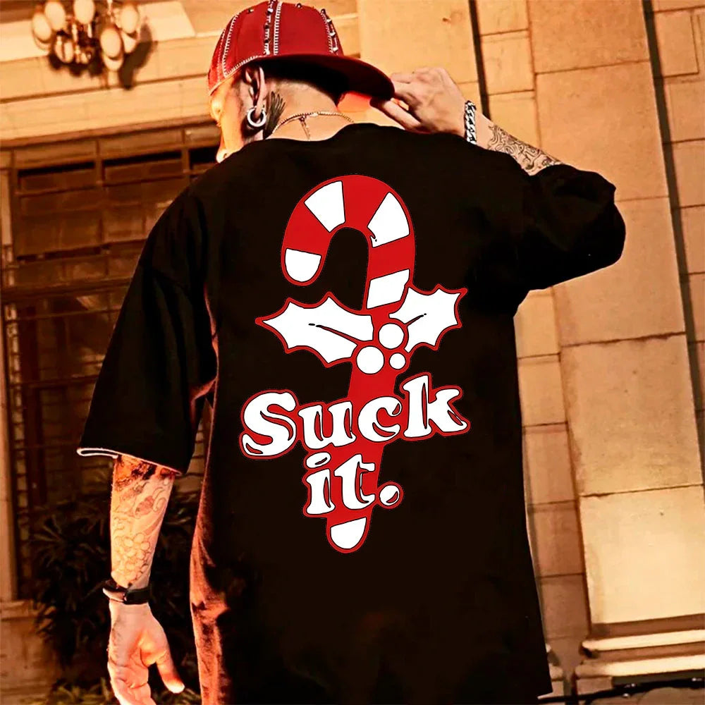 Camiseta Básica Suck It Christmas Candy