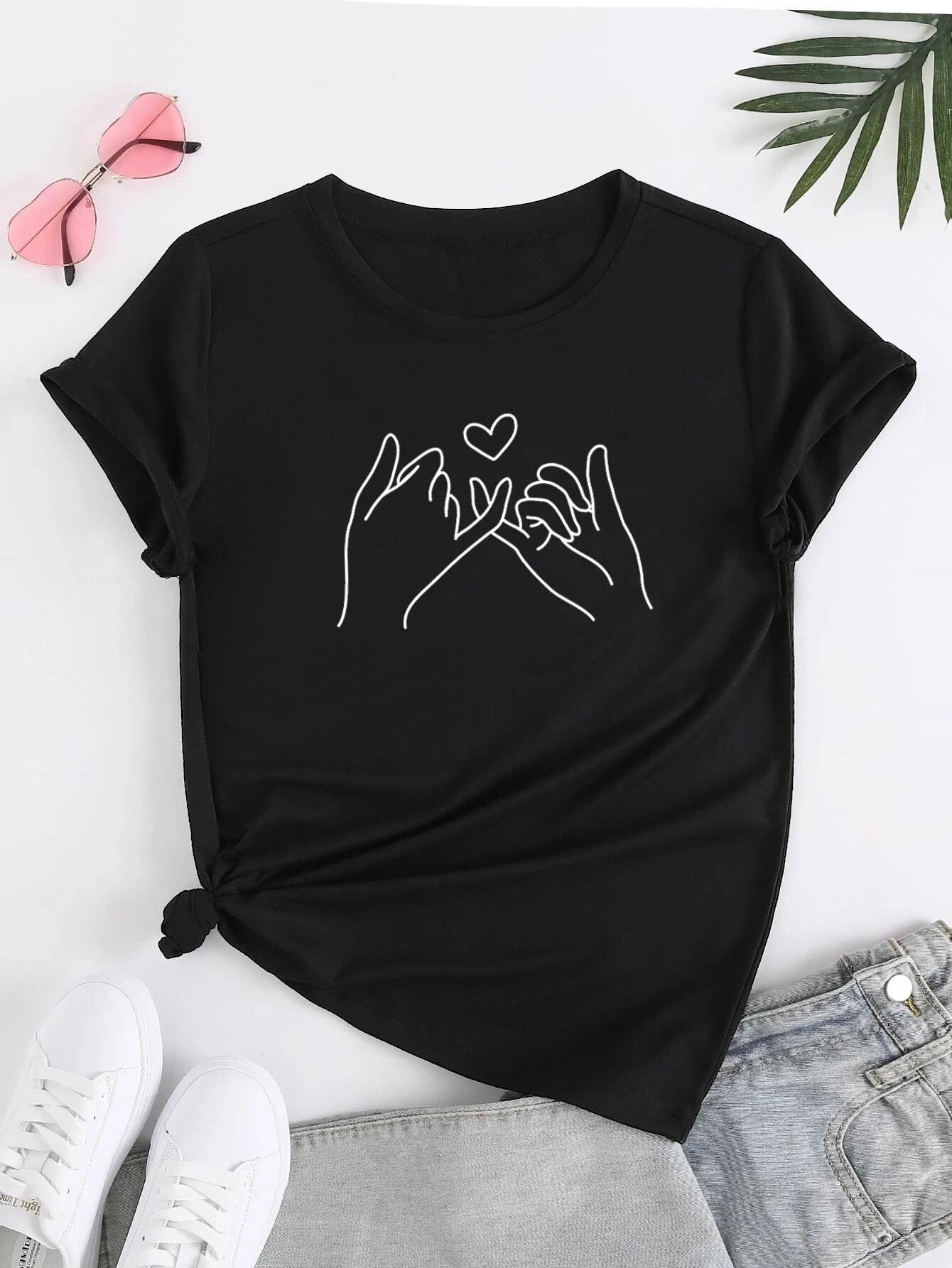 Camiseta Feminina Amizade Promessa Mindinho Amor