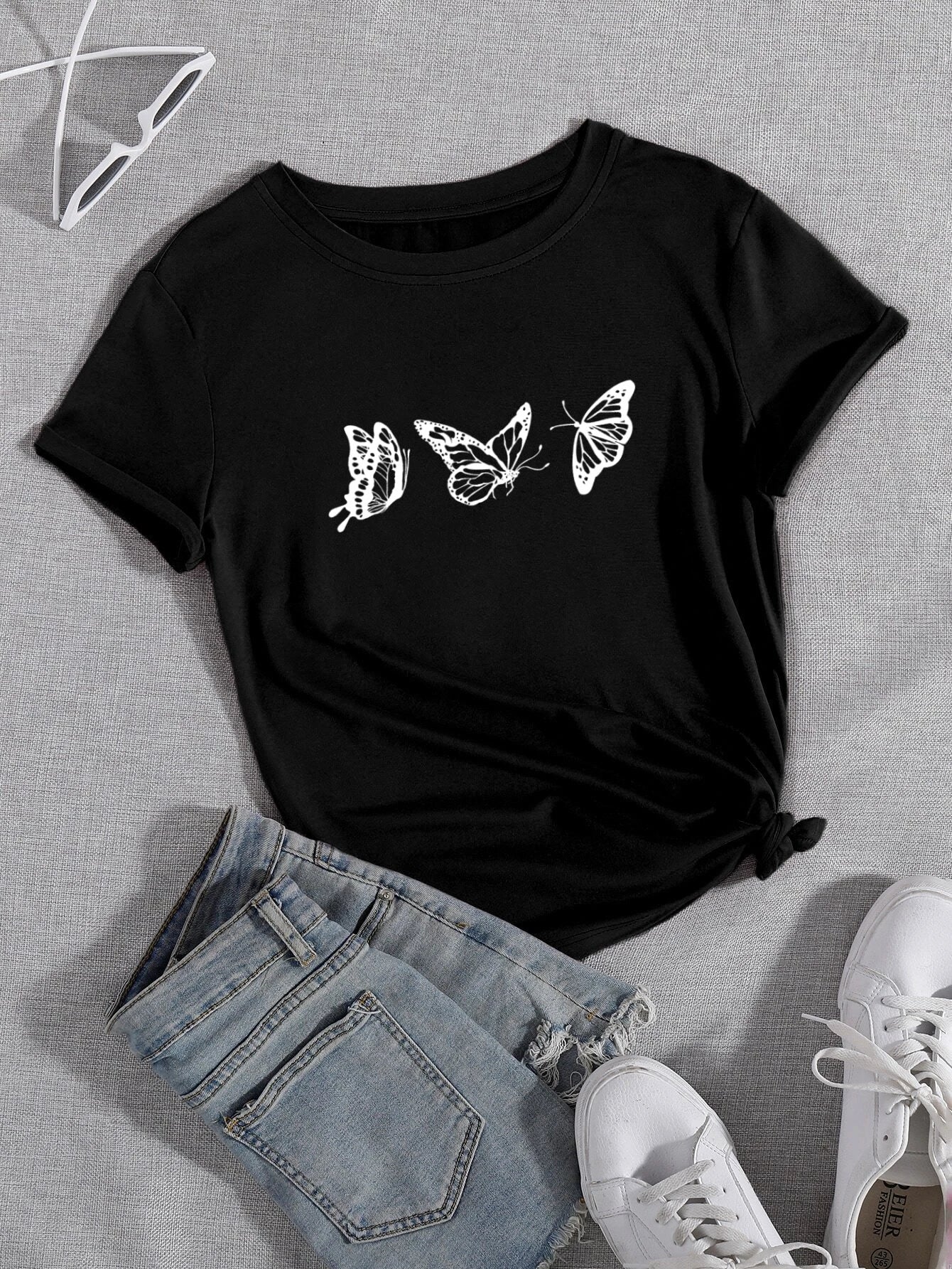 Camiseta Feminina Trio Borboleta Tumblr Wild