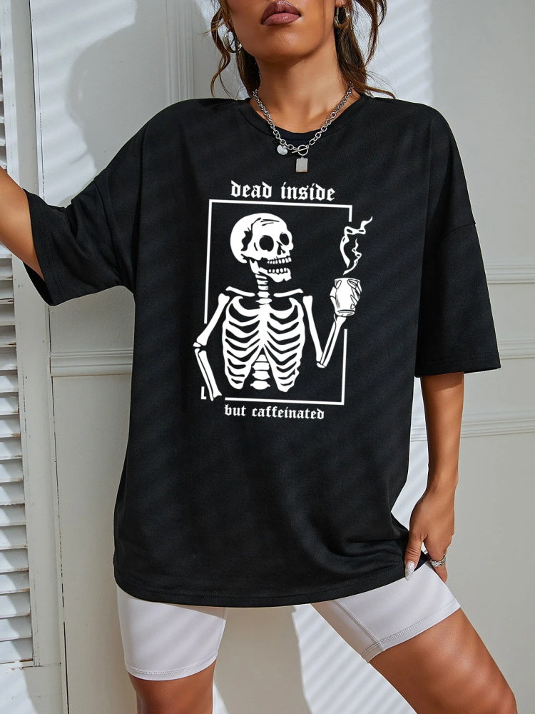 Camiseta Feminina Dead Inside Caffeinated