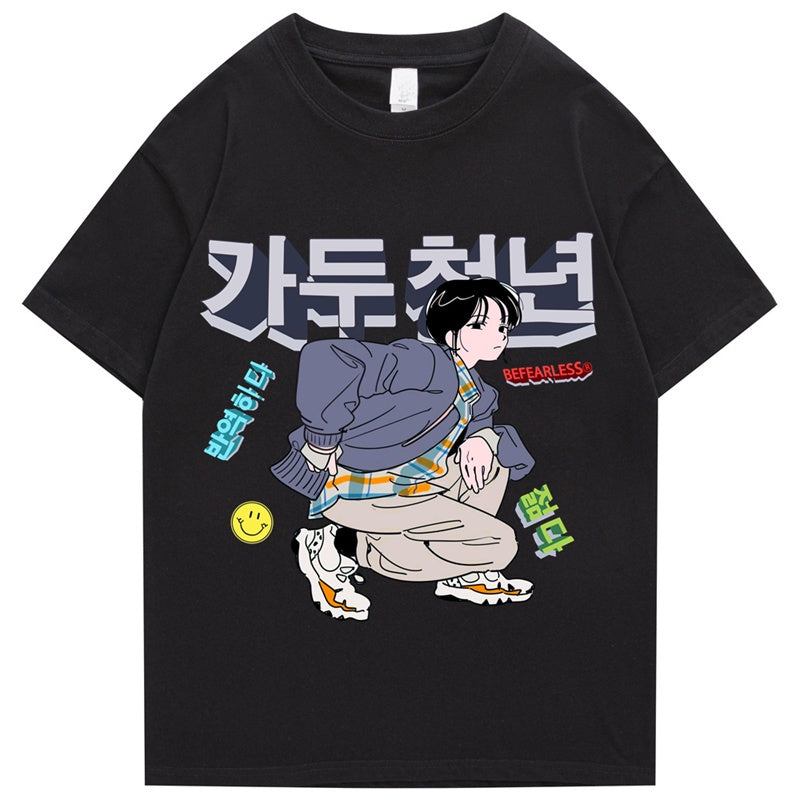 Camiseta Básica Unissex Be Fearless Girl Korean