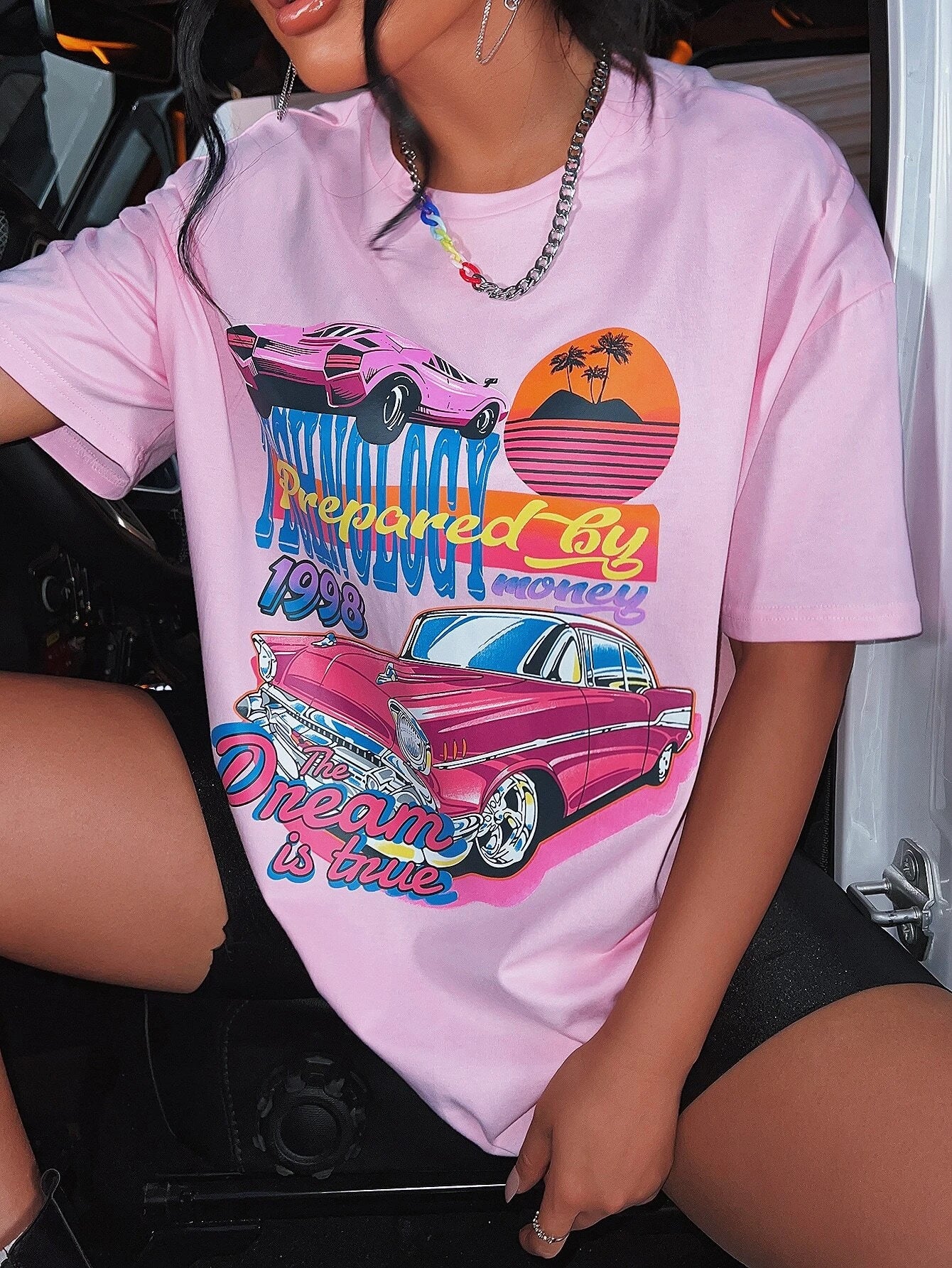 Camiseta Feminina Vaporwave Verão 1998 Vintage