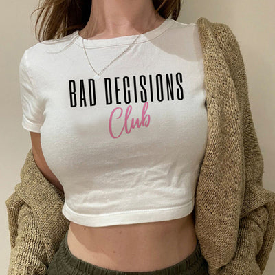 Camiseta Cropped Bad Decisions Club