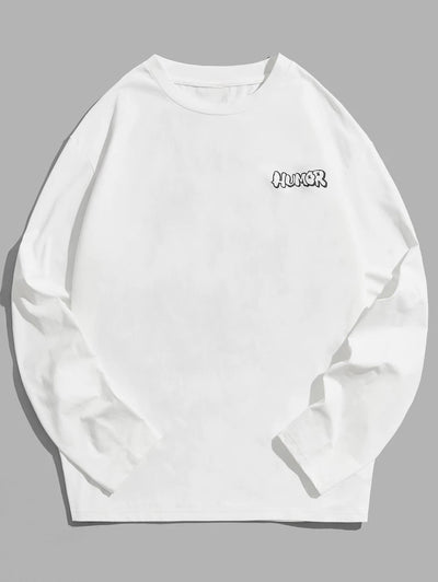Moletom canguru com estampa humor fashion Peito - Branco