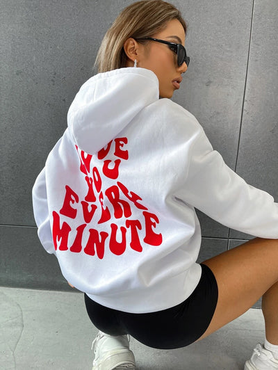 moletom canguru com estampa loveyou -BRANCO