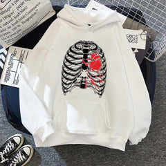 Blusa Moletom Canguru Ossos Costela com Coração