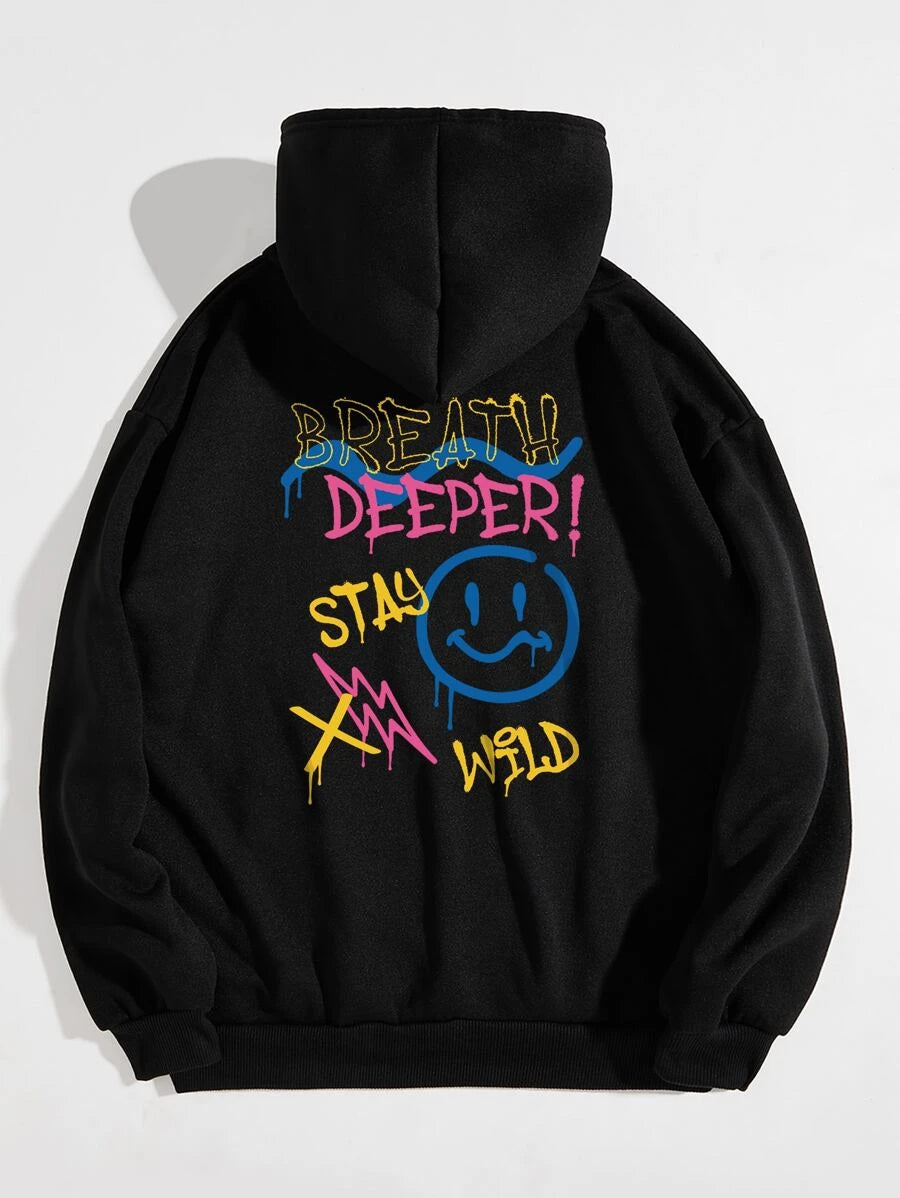 moletom canguru com estampa breath deeper