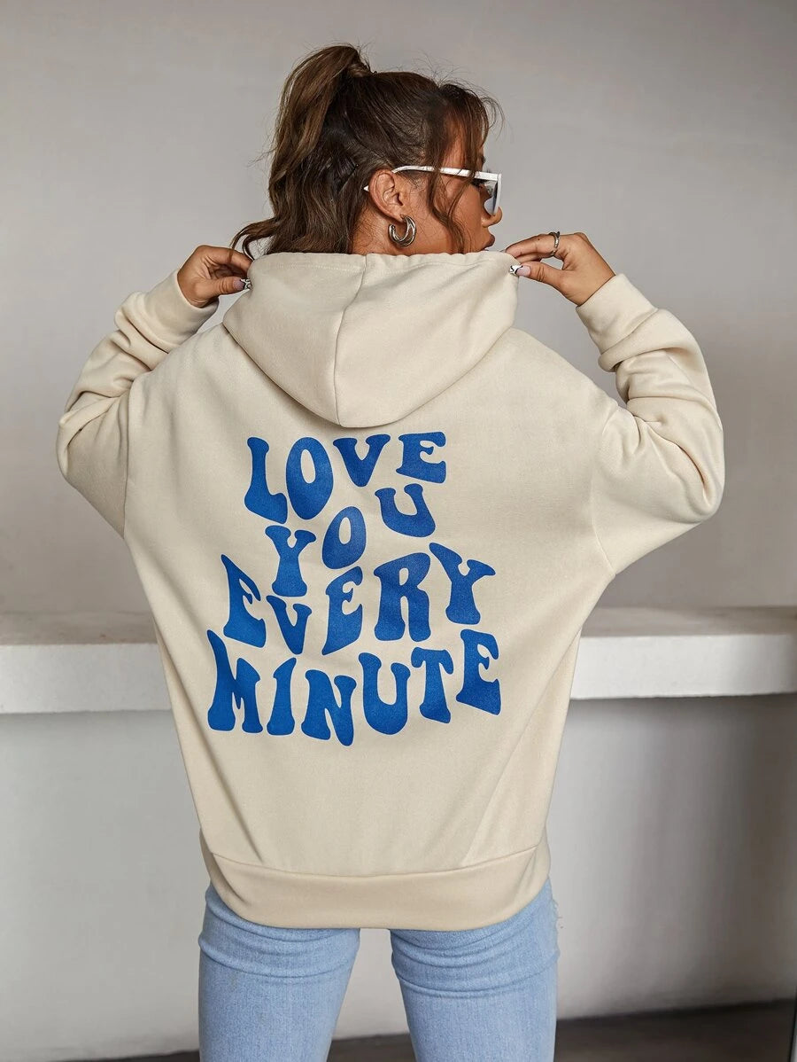 moletom canguru com estampa love you - PÉROLA