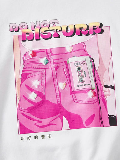 Moletom Gola redonda com estampa do not disturb