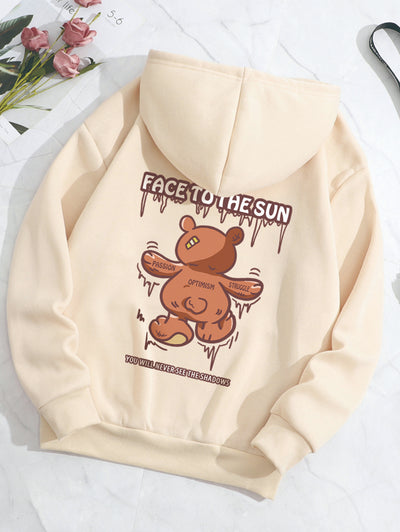 Moletom canguru com estampa ursinho derretendo- pérola