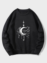 Blusa Moletom Gola Redonda Moon Stars