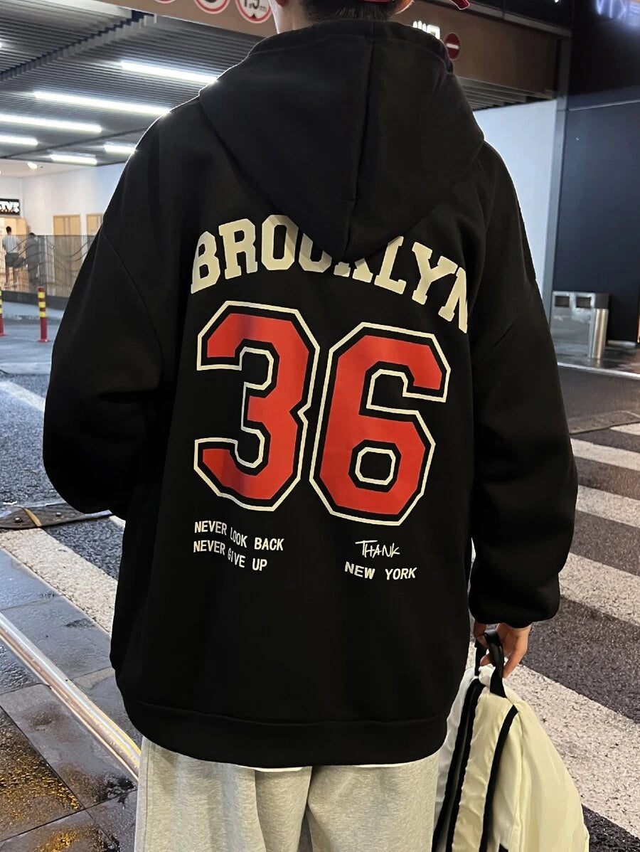 Moletom canguru com estampa  brooklyn