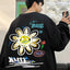 Blusa Moletom Masculino Girassol Rose Happy Flor costas - preto