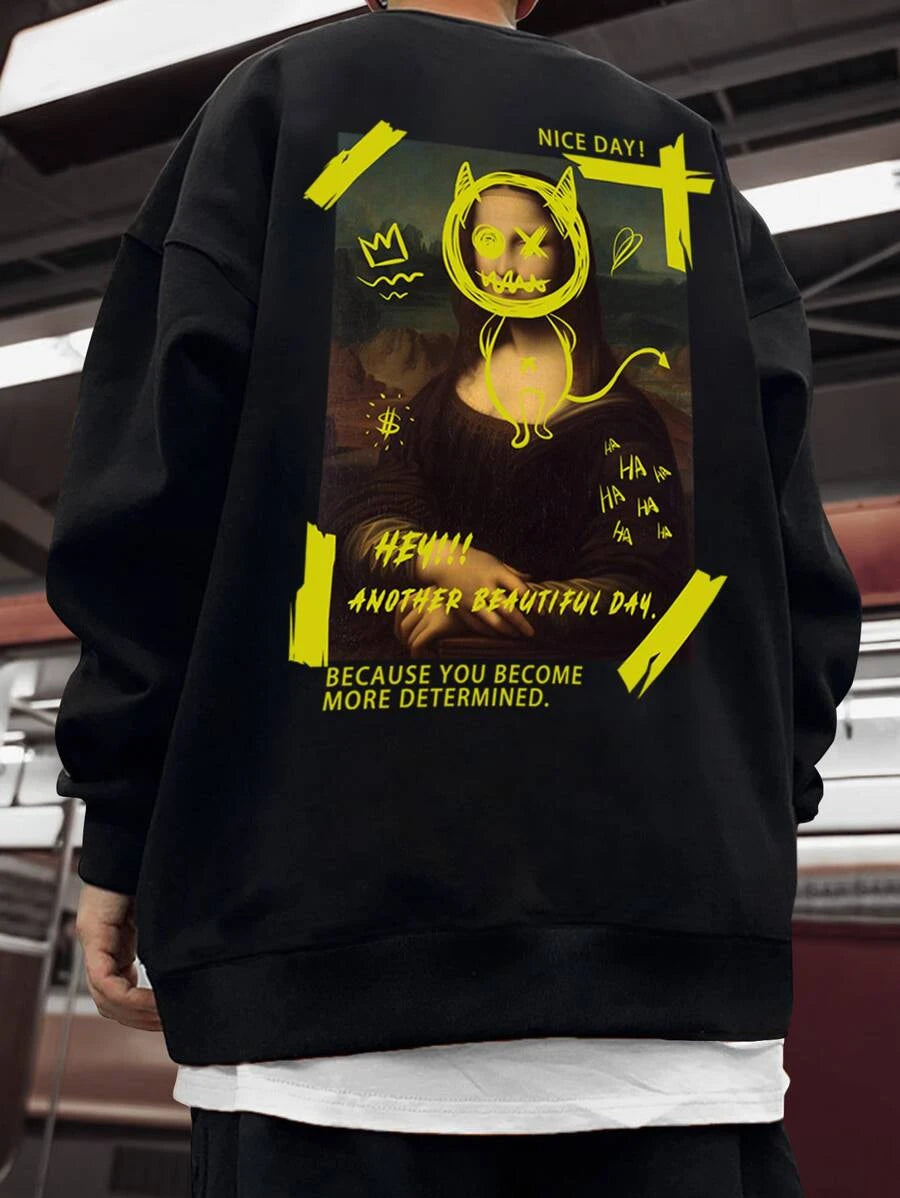 Moletom masculino com estampa monalisa