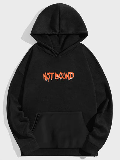 Moletom canguru com estampa not bound - Preto