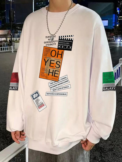 Moletom masculino com estampa oh yes placas