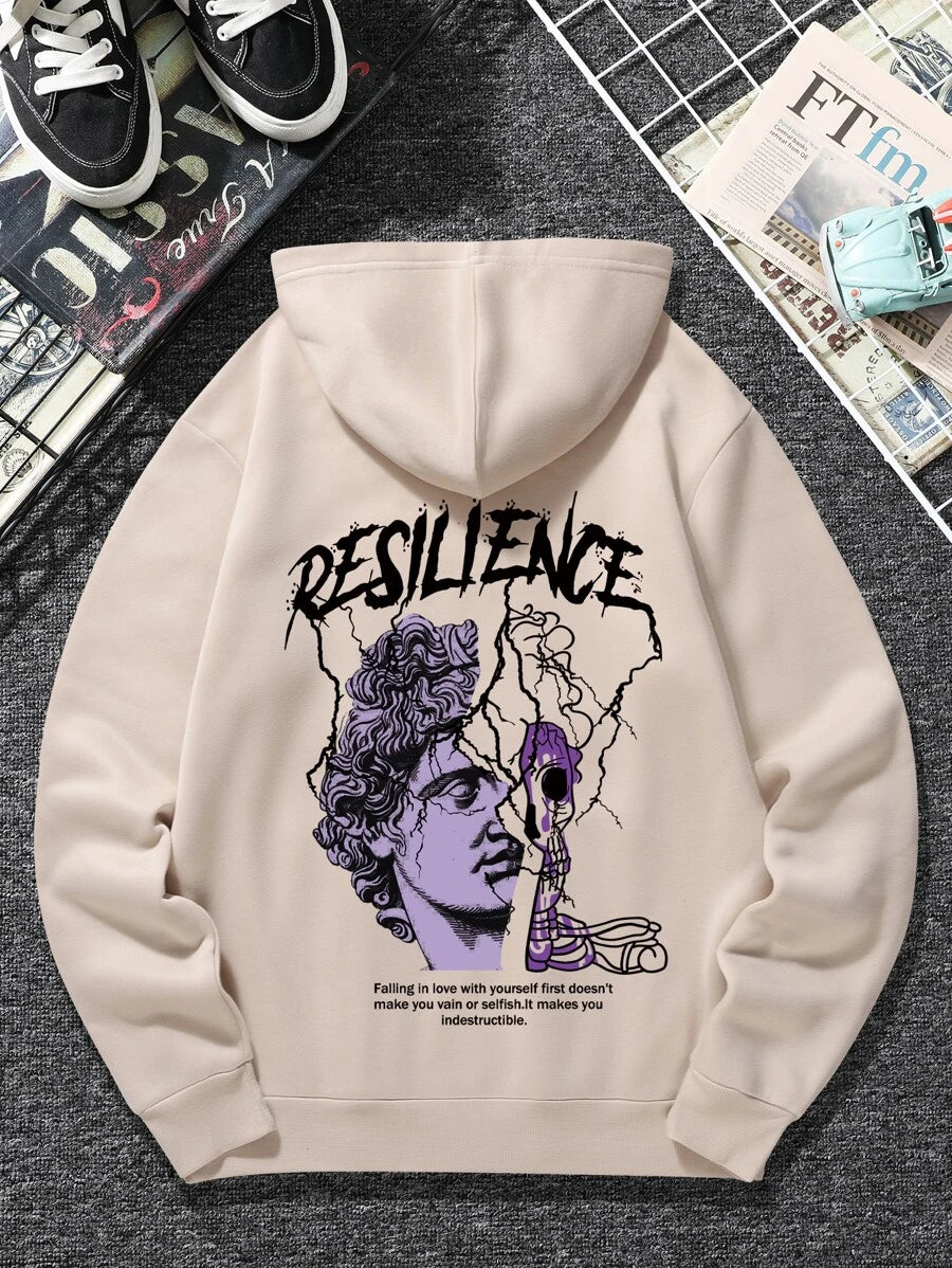 Moletom canguru com estampa resilience estatua