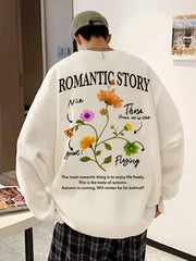 Blusa Moletom Masculino Romantic Story Floral Sense Street