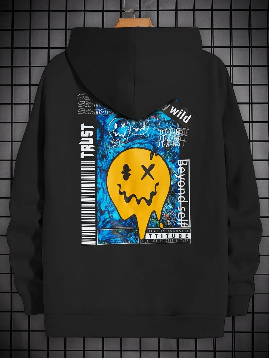 Blusa Moletom Masculino Smile Derretido - preto