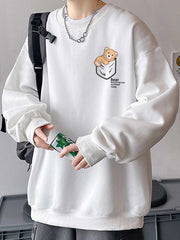 Blusa Moletom Masculino Urso de Bolso Bear