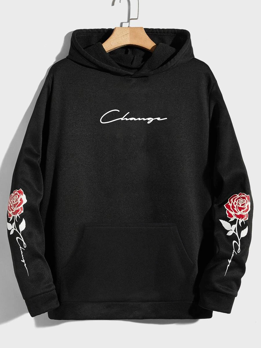 moletom canguru com estampa rosa vermelho