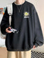 Blusa Moletom Masculino Girassol Rose Happy Flor frente - preto