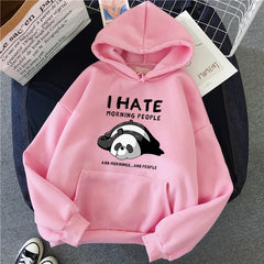 Blusa Moletom Canguru I Hate Morning People Panda