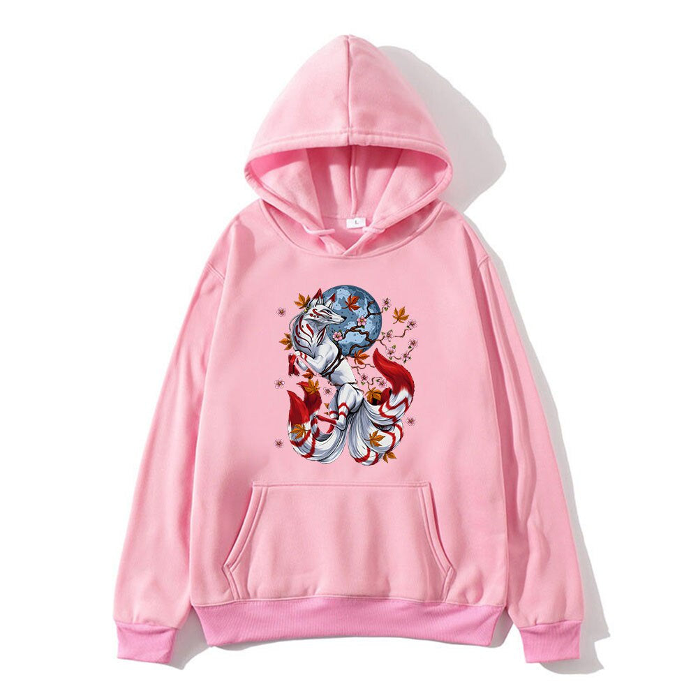 moletom canguru com estampa deusa raposa- Rosa-Bebê
