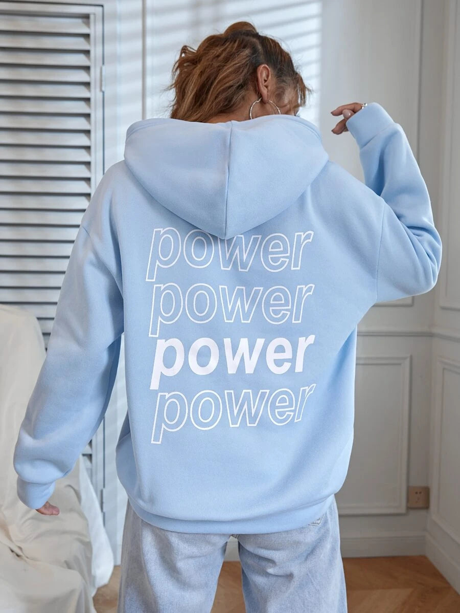 Moletom gola redonda com estampa power poder