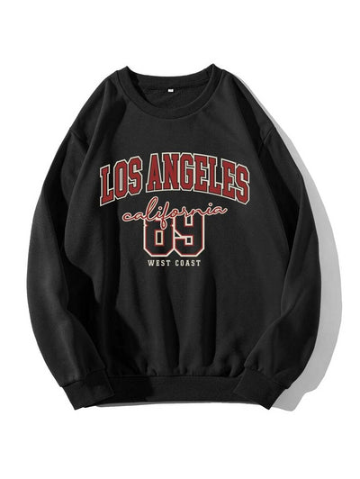 moletom gola redonda com estampa los angeles california