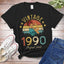 Camiseta Básica Algodão Vintage 1990 - preto