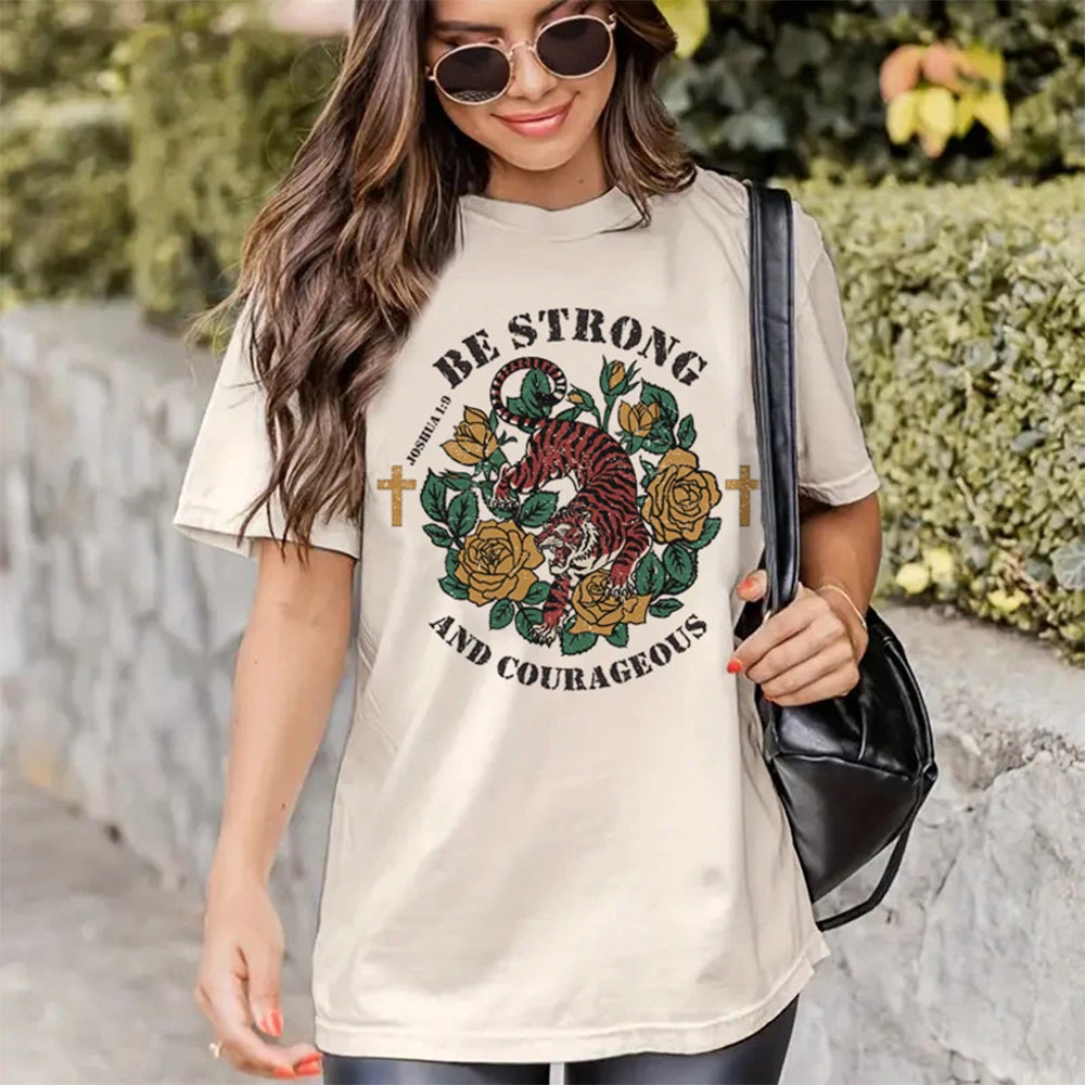 Camiseta Básica Feminina Com Estampa Leopardo