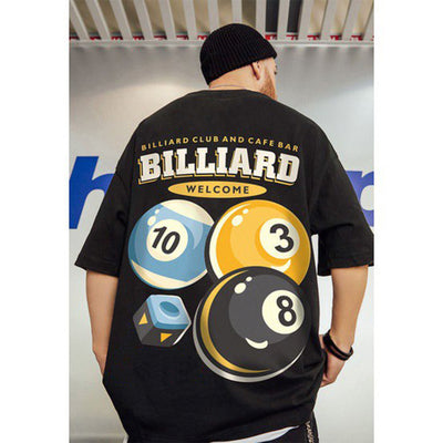 Camiseta Básica Com Estampa Bolas De Biliar