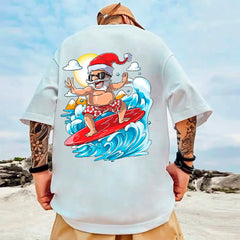 Camiseta Básica Santa Surfing Christmas