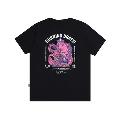 Camiseta básica com estampa dragão japones