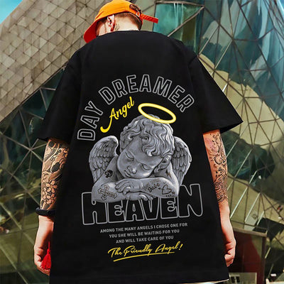 Camiseta básica Com Estampa Estatua Anjo Dormindo