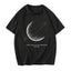Camiseta Básica Com Estampa Lua Universo- preto 