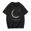 Camiseta Básica Com Estampa Lua Universo- preto 